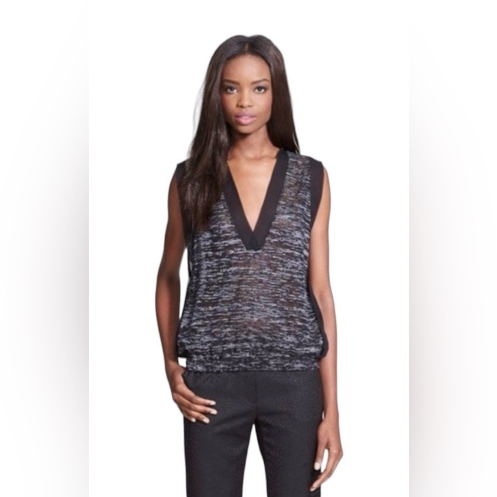 Elizabeth and James burnout silk trim top